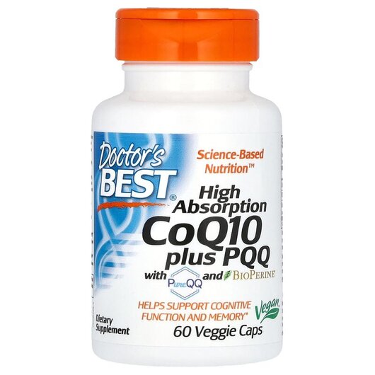 Основное фото товара High Absorption CoQ10 Plus PQQ Основное фото товара Doctor's Best, Коэнзим CoQ10 100 мг c PQQ, CoQ10 Plus PQQ, 6