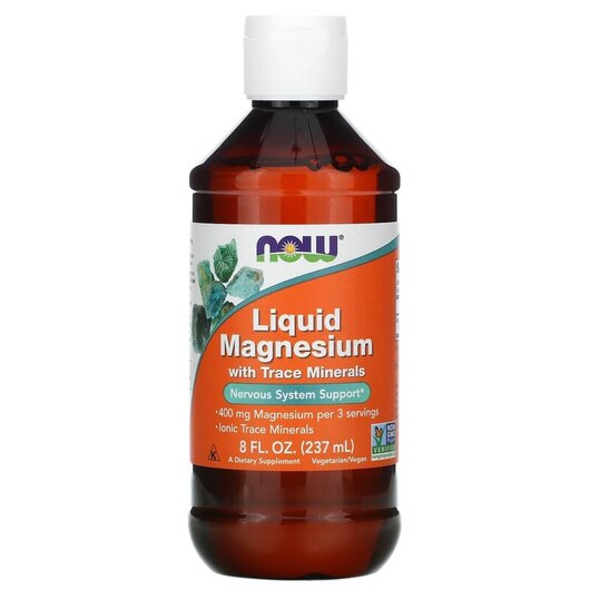 Основне фото товару Liquid Magnesium with Trace Minerals Основне фото товару NOW Foods, Liquid Magnesium with Trace Minerals, Магній, 237 мл