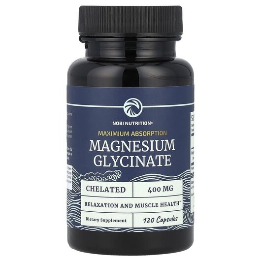 Основне фото товару Magnesium Glycinate Maximum Absorption 400, Гліцинат магнію, 120 