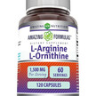Фото товару Amazing Formulas L-Arginine L-Ornithine, L-Аргінін, 120 капсул