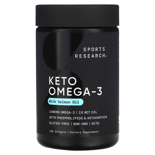 Основне фото товару Sports Research, Keto Omega, Кето Омега, 120 капсул