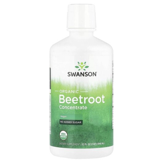 Основне фото товару Swanson, Organic Beetroot Concentrate, Червоний буряк, 946 мл