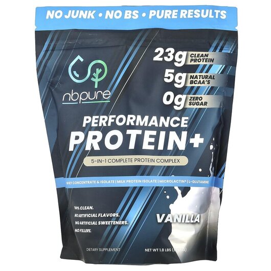 Основне фото товару NB Pure, Performance Protein+ Vanilla, Протеїн, 837.5 г