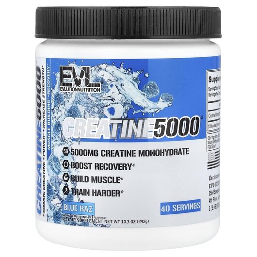 Основное фото товара EVLution Nutrition, Креатин, Creatine 5000 Blue Raz, 292 г