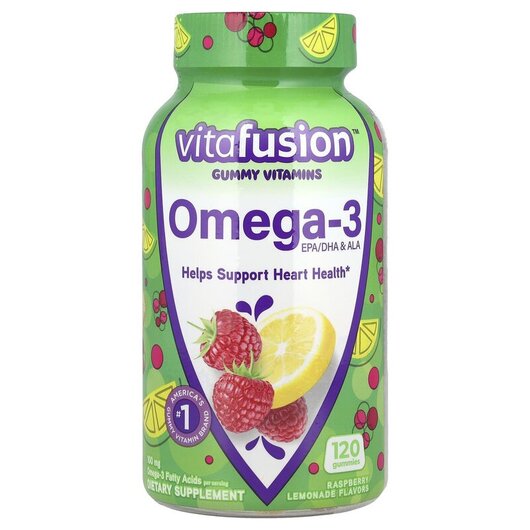 Основне фото товару Omega-3 EPA/DHA Основне фото товару VitaFusion, Omega-3 Gummies, Омега-3, 120 цукерок