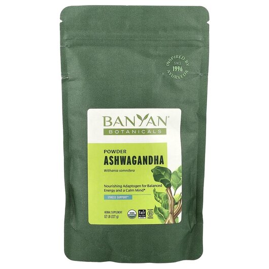 Основне фото товару Ashwagandha Powder 0.5 Основне фото товару Banyan Botanicals, Ashwagandha Powder 0.5, Ашваганда, 227 г