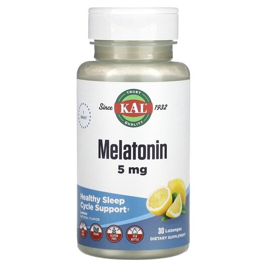 Основное фото товара Melatonin Lemon 5 mg Основное фото товара KAL, Мелатонин, Melatonin Lemon 5 mg, 30 таблеток