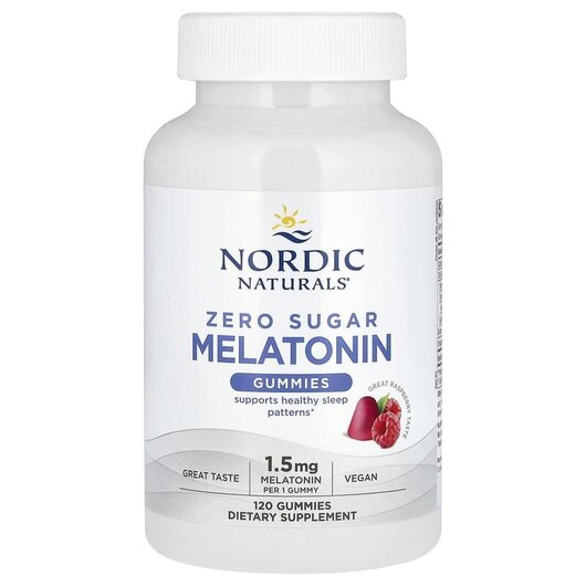Основное фото товара Мелатонин, Zero Sugar Melatonin Gummies Raspberry 1.5 mg, 120 таб