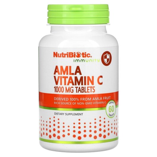 Основное фото товара NutriBiotic, Витамин C, Immunity Amla Vitamin C 1000 mg, 60 табле