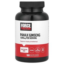 Panax Ginseng 1000 mg Женьшень Force Factor 100 капсул