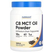 C8 MCT Oil Powder Vanilla МСТ Триглицериды Nutricost 454 г C8 MCT Oil Powder Vanilla МСТ Триглицериды Nutricost 454 г