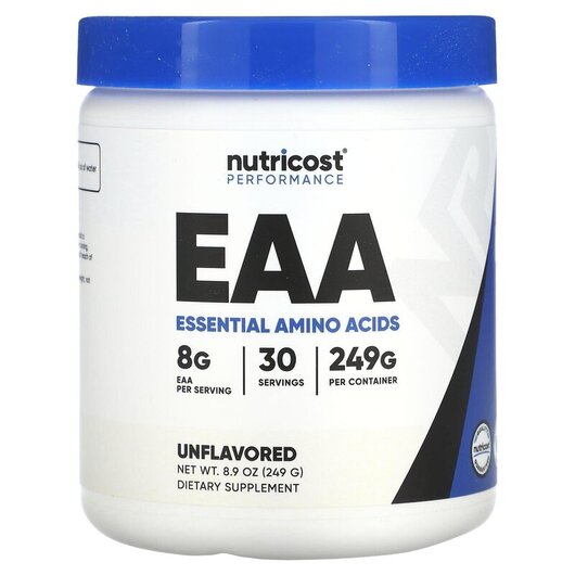 Основное фото товара Performance EAA Unflavored Основное фото товара Nutricost, Аминокислоты, Performance EAA Unflavored, 249 г