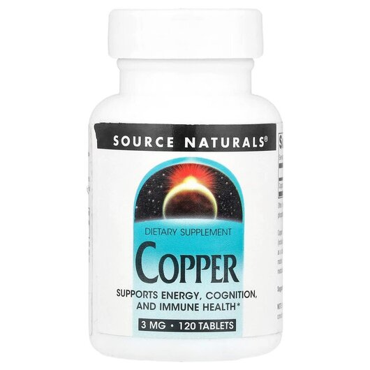 Основное фото товара Source Naturals, Медь, Copper 3 mg, 120 таблеток