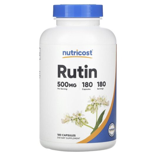 Основне фото товару Nutricost, Rutin 500 mg, Рутин, 180 капсул