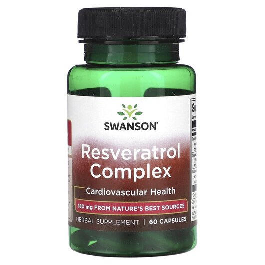 Основне фото товару Resveratrol Complex Основне фото товару Swanson, Resveratrol Complex, Ресвератрол, 60 капсул