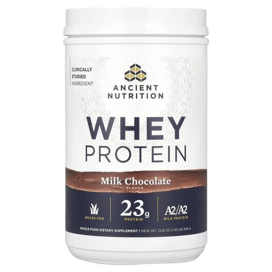 Основне фото товару Whey Protein Milk Chocolate Основне фото товару Ancient Nutrition, Whey Protein Milk Chocolate, Протеїн, 646 г
