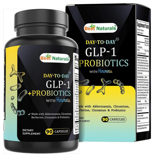 Основне фото товару GLP-1 + Probiotics Основне фото товару Best Naturals, GLP-1 + Probiotics, GLP-1 гормон, 90 капсул
