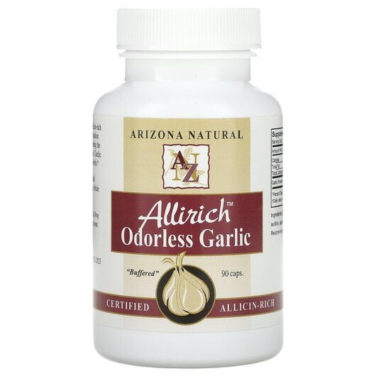 Основне фото товару Allirich Odorless Garlic Основне фото товару Arizona Natural, Allirich Odorless Garlic, Екстракт Часнику, 90 C