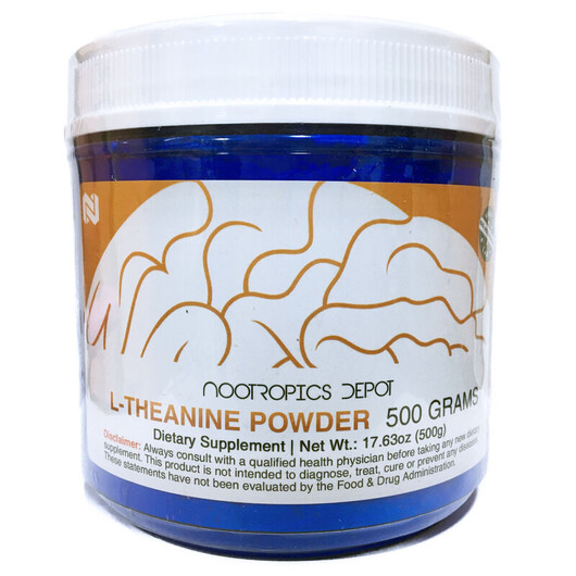 Основне фото товару Nootropics Depot, L-Theanine Powder, L-Теанін, 500 г