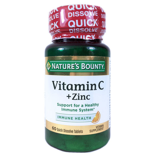 Основное фото товара Nature's Bounty, Витамин С и Цинк, Vitamin C + Zinc, 60 табл