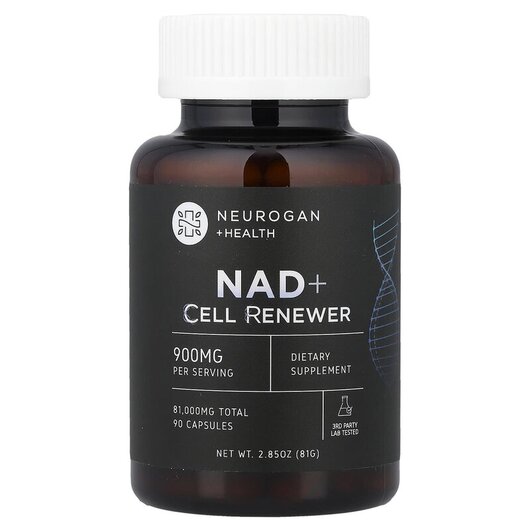 Основне фото товару NAD+ Cell Renewer 900 mg Основне фото товару Neurogan Health, NAD+ Cell Renewer 900 mg, Нікотинамід НАД+, 90 к