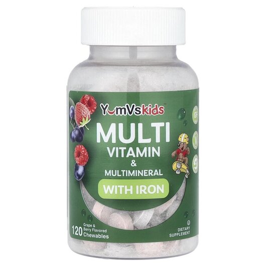 Основне фото товару Multivitamin & Multimineral With Iron Grape, Мультивітаміни, 