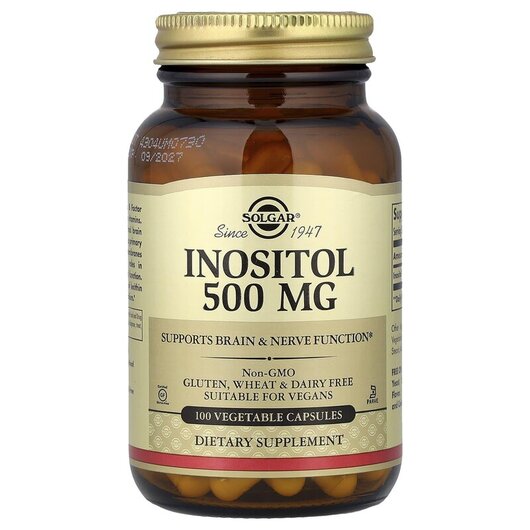 Основное фото товара Inositol 500 mg Основное фото товара Solgar, Инозитол 500 мг, Inositol 500 mg, 100 капсул
