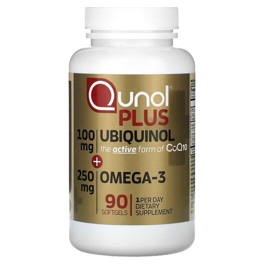 Основное фото товара Qunol, Омега 3, Plus Ubiquinol + Omega-3 100 mg + 250 mg, 90 капс