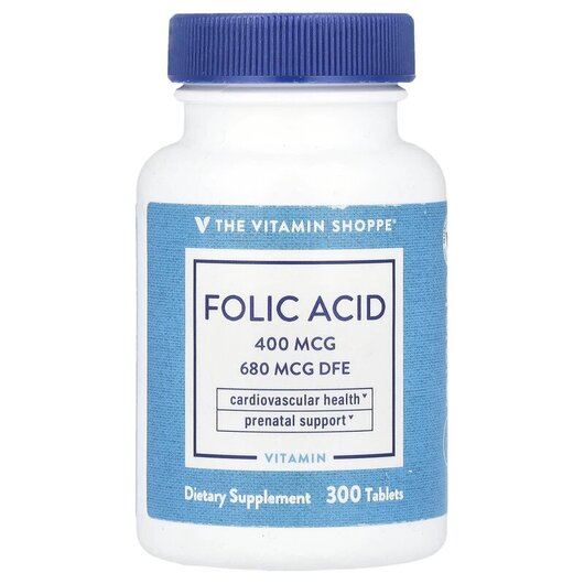 Основне фото товару Folic Acid 680 mcg DFE Основне фото товару Folic Acid 680 mcg DFE, Вітамін B9 Фолієва кислота, 300 таблеток