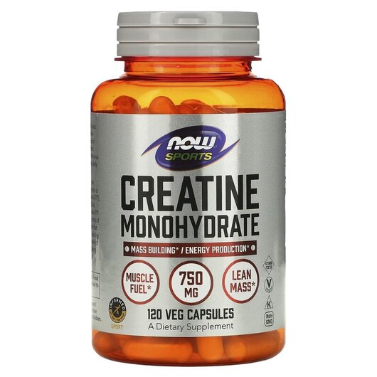 Основне фото товару Creatine Monohydrate 750 mg, Креатин Моногідрат 750 мг, 120 капсу