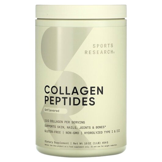 Основне фото товару Collagen Peptides Unflavored, Колагенові пептиди, 454 г