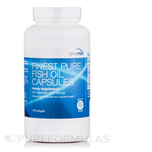 Основне фото товару Pharmax, Finest Pure Fish Oil Orange Flavor, Омега 3, 120 капсул