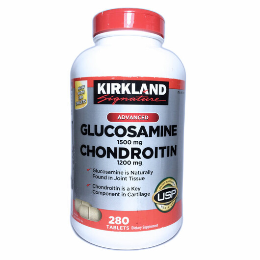 Основное фото товара Extra Strength Glucosamine 1500 mg Chondroitin 1200 mg Основное фото товара Kirkland, Глюкозамин Хондроитин, Glucosamine Chondroitin, 280 таб