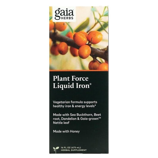 Основное фото товара Plant Force Liquid Iron Основное фото товара Gaia Herbs, Железо, Plant Force Liquid Iron, 473 мл