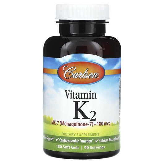 Основне фото товару Vitamin K2 as MK-7 Menaquinone 180 mcg Основне фото товару Vitamin K2 as MK-7 Menaquinone 180 mcg, Вітамін K2, 180 капсул
