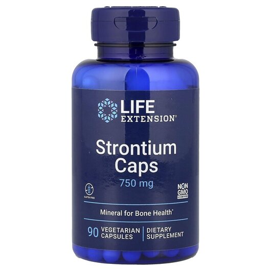 Основне фото товару Life Extension, Strontium Caps 750 mg, Стронцій 750 мг, 90 капсул