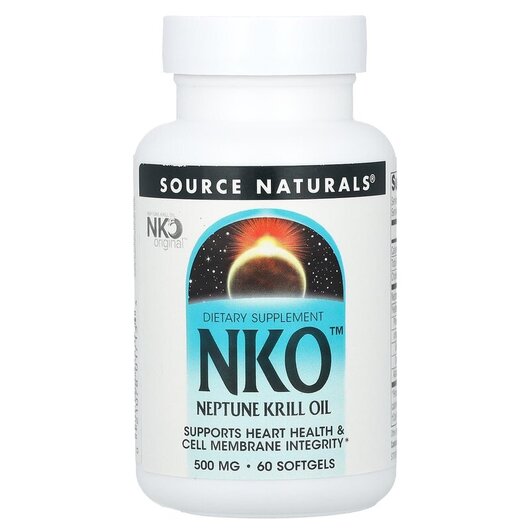 Основне фото товару NKO Neptune Krill Oil 500 mg, Масло Кріля Нептуна 500 мг NKO, 60 
