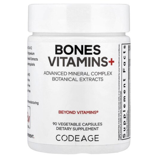 Основное фото товара Bones Vitamins+ Основное фото товара CodeAge, Укрепление костей, Bones Vitamins+, 90 капсул