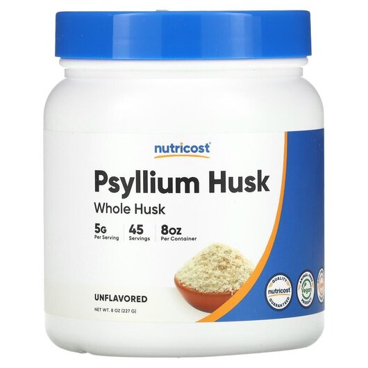 Основное фото товара Psyllium Husk Whole Husk Unflavored Основное фото товара Nutricost, Псиллиум, Psyllium Husk Whole Husk Unflavored, 227 г