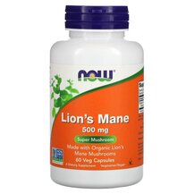 Гриби Левова Грива Lion's Mane 500 mg NOW Foods 60 капсул