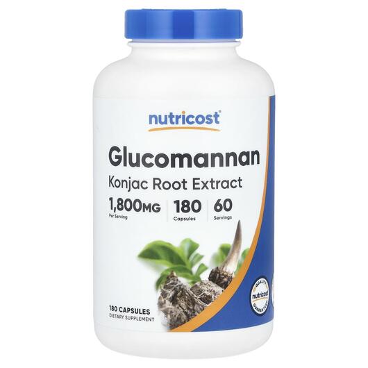 Основне фото товару Glucomannan Konjac Root Extract Основне фото товару Nutricost, Glucomannan Konjac Root Extract, Глюкоманнан, 180 капс