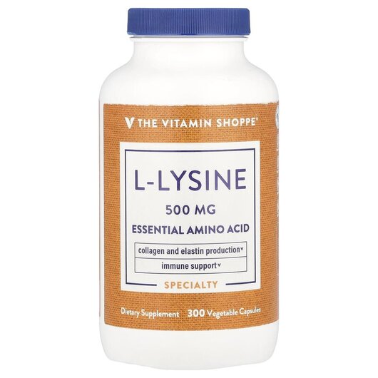 Основное фото товара L-Lysine 500 mg Основное фото товара TheVitaminShoppe, L-Лизин, L-Lysine 500 mg, 300 капсул