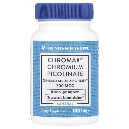 Основное фото товара Хром, Chromax Chromium Picolinate 200 mcg, 100 капсул