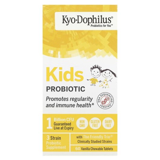 Основное фото товара Kids Probiotic Vanilla Основное фото товара Kyolic, Пробиотики, Kids Probiotic, 60 таблеток