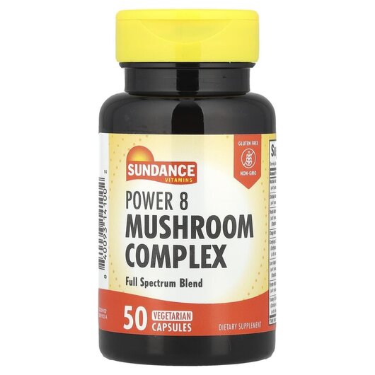 Основне фото товару Power 8 Mushroom Complex Основне фото товару Sundance Vitamins, Power 8 Mushroom Complex, Гриби, 50 капсул