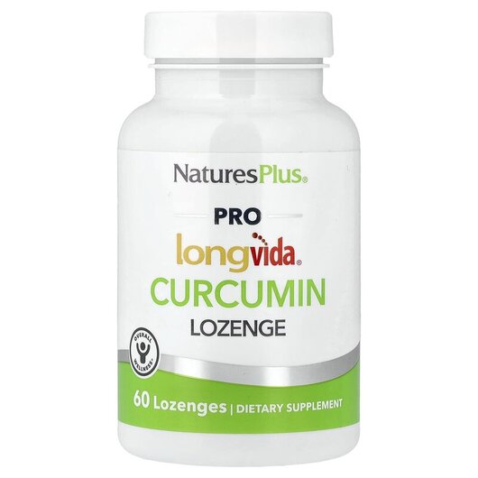 Основне фото товару Natures Plus, PRO longvìda Curcumin Lozenge, Куркумін, 60 