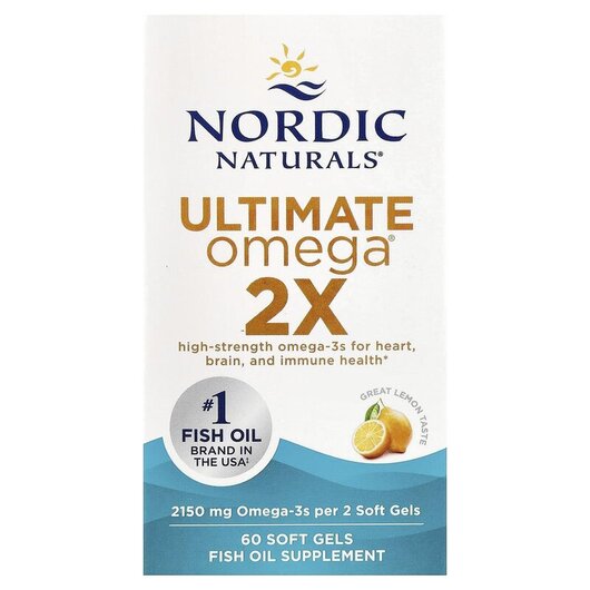 Основное фото товара Ultimate Omega 2X Lemon Основное фото товара Nordic Naturals, Ультимейт Омега, Ultimate Omega 2X, 60 капсул
