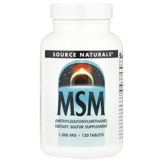 Основное фото товара Source Naturals, Метилсульфонилметан МСМ, MSM 1000 mg, 120 таблет