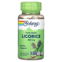Лакриця True Herbs Licorice 450 mg Solaray 100 капсул Лакриця True Herbs Licorice 450 mg Solaray 100 капсул