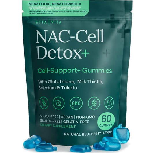 Основне фото товару Etta Vita, NAC Cell Detox+, N-ацетилцистеїн, 60 таблеток